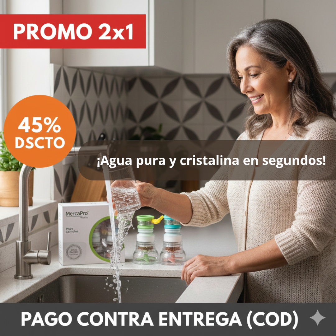 Filtro Purificador de Grifo - Limpieza Multi Etapa - Agua Más Segura desde el Primer Uso 2x1