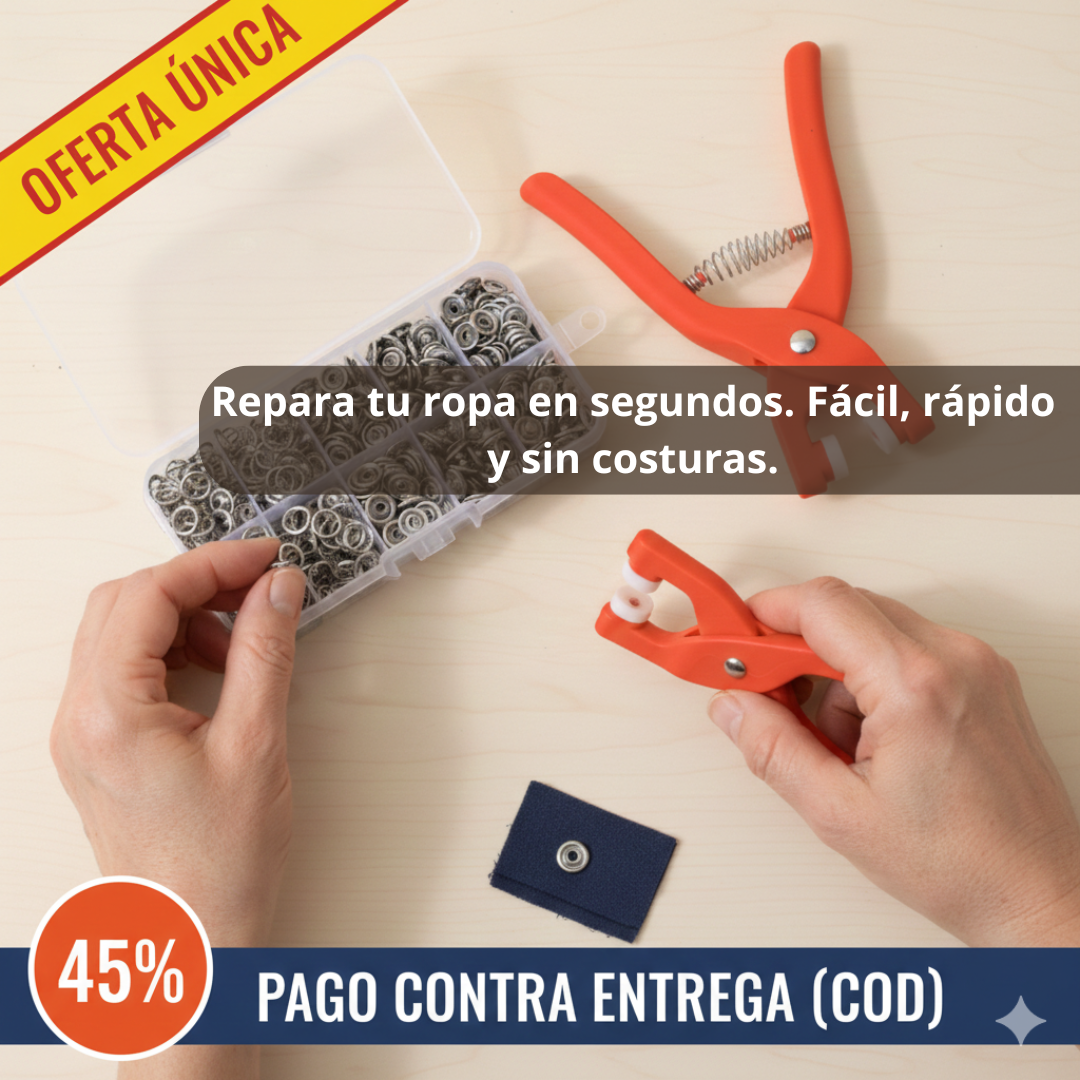 Kit de Botones Metálicos - Instala en Segundos - Arregla tu Ropa Hoy Mismo
