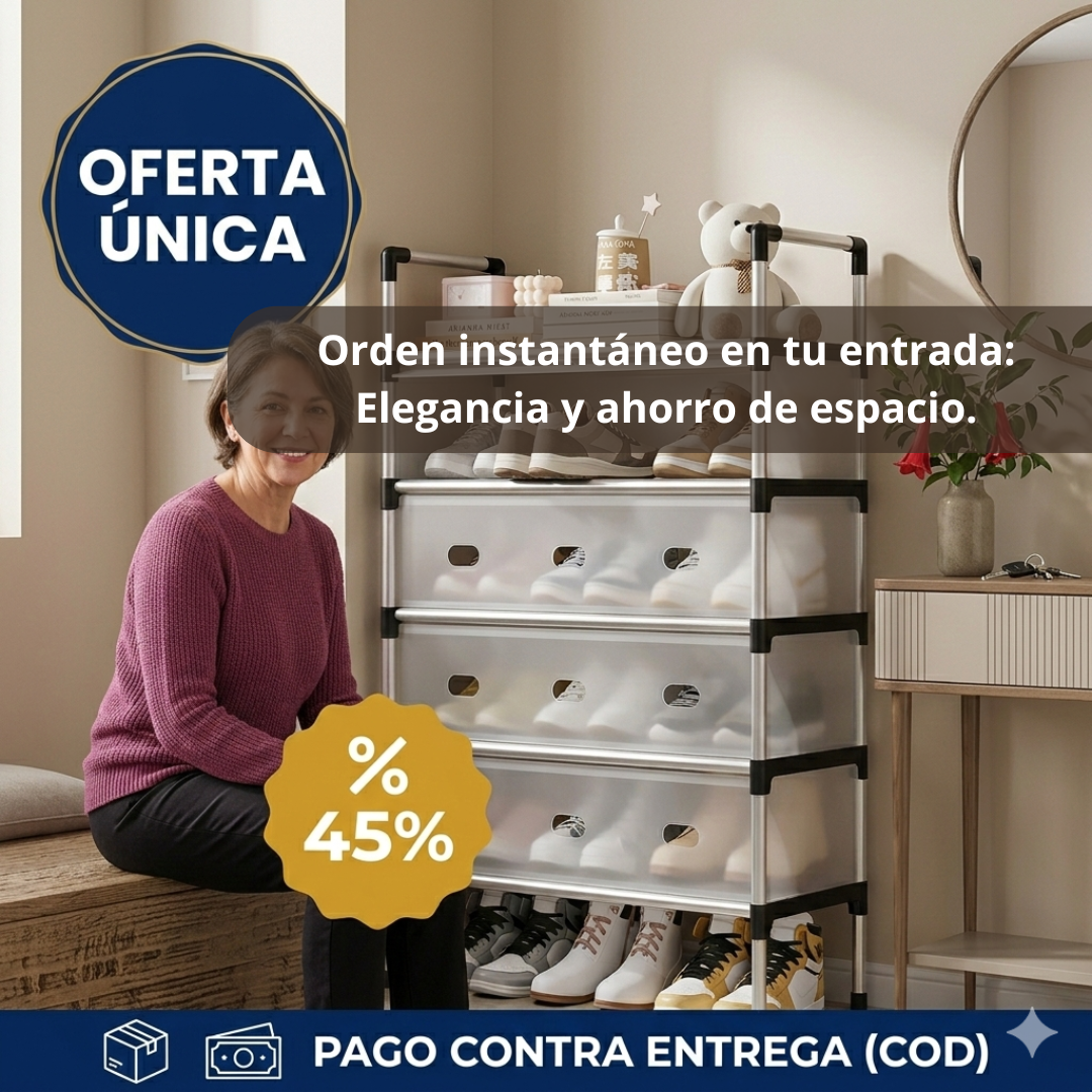 Zapatera 6 Niveles 2 en 1 - Organiza 21 Pares - Orden Visible Inmediato