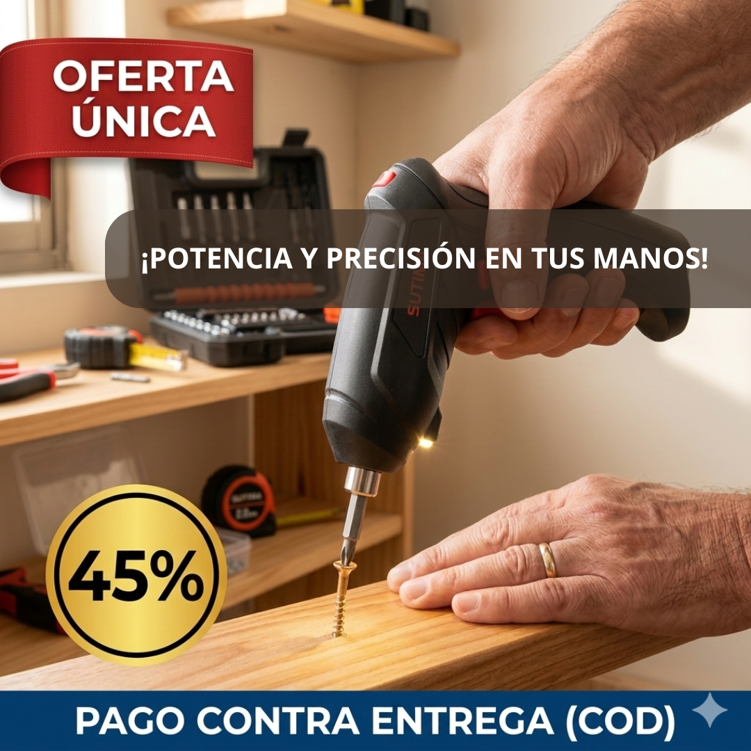 Destornillador Eléctrico Inalámbrico 47 en 1 — El set completo que arregla todo en casa en minutos