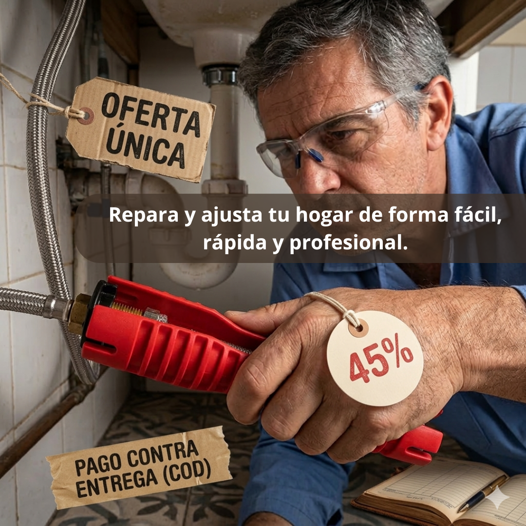 Llave Multifunción para Grifo – 8 Herramientas en 1 – Repara cualquier fregadero en minutos sin llamar a nadie