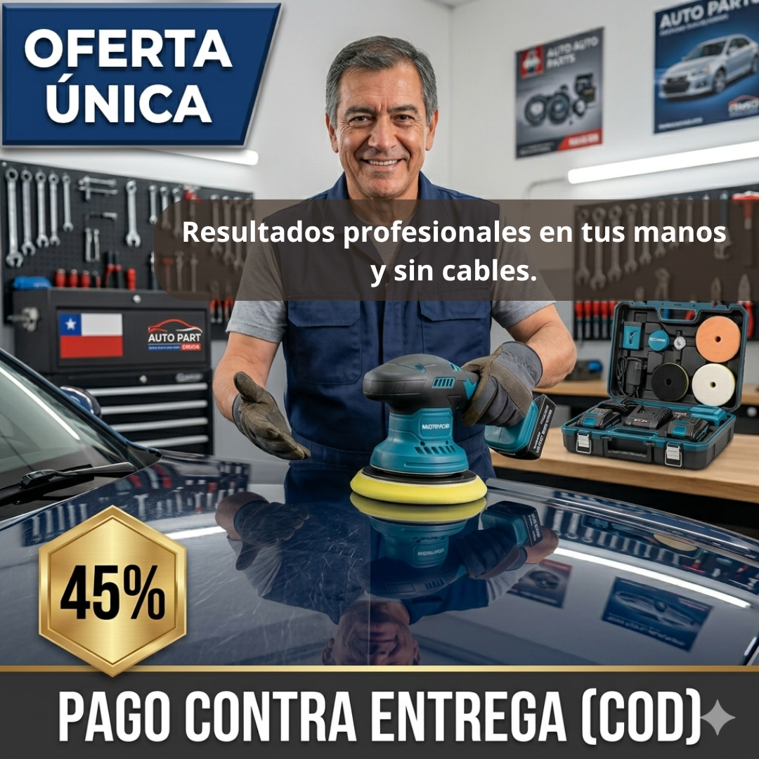 Pulidora Inalámbrica para Autos – Pule y Encera en Minutos – Brillo Profesional desde el Primer Uso