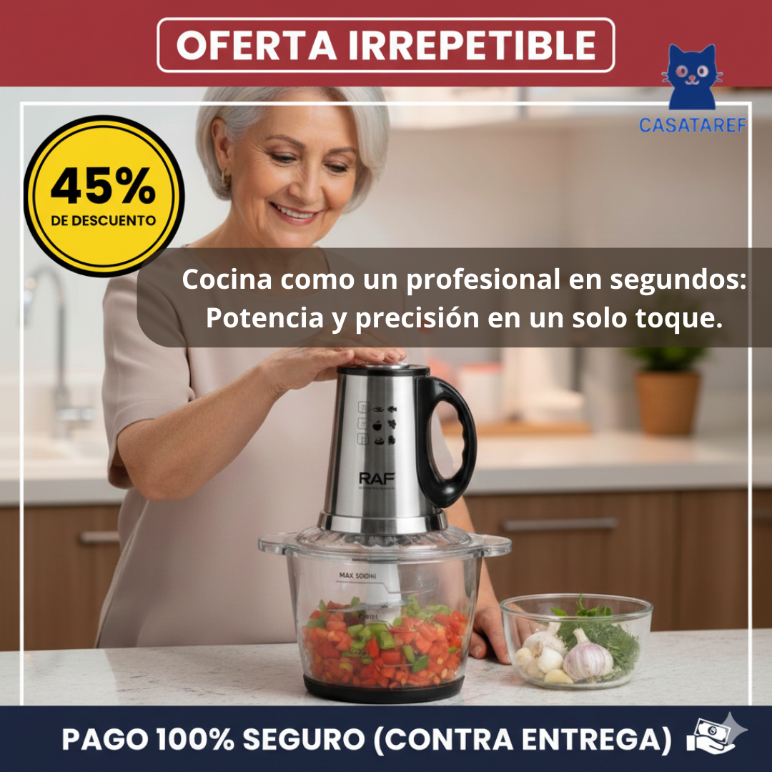 Picador Eléctrico 3L – Pica y Tritura – Cocina sin Esfuerzo en Segundos