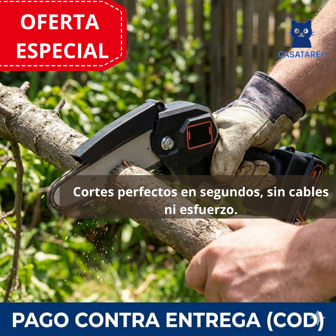 Motosierra de Mano Inalámbrica – Corte Preciso – Poda Fácil y Segura desde el Primer Uso