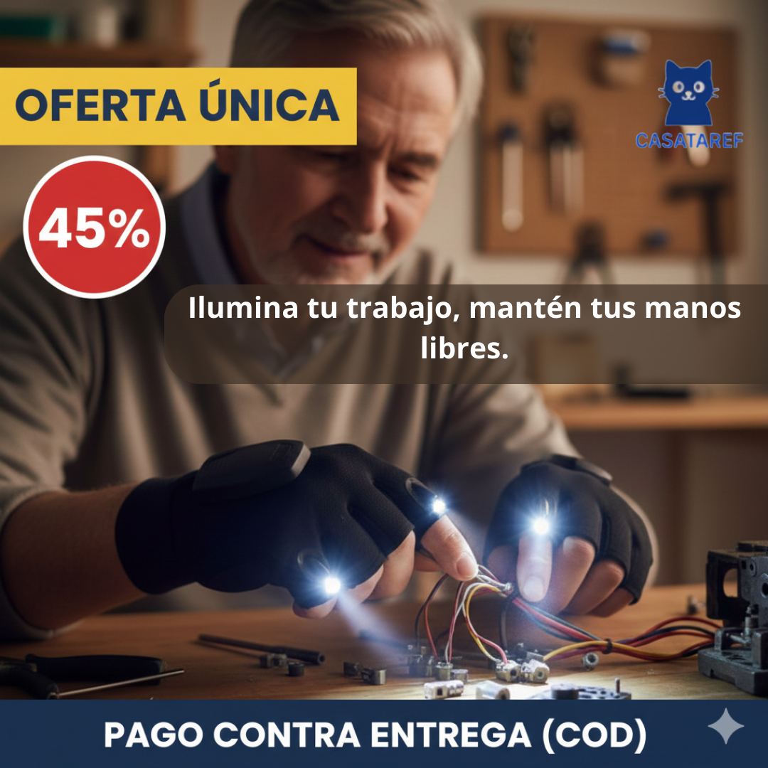 Guante Linterna LED – Iluminación Manos Libres – Ve y trabaja seguro desde el primer uso