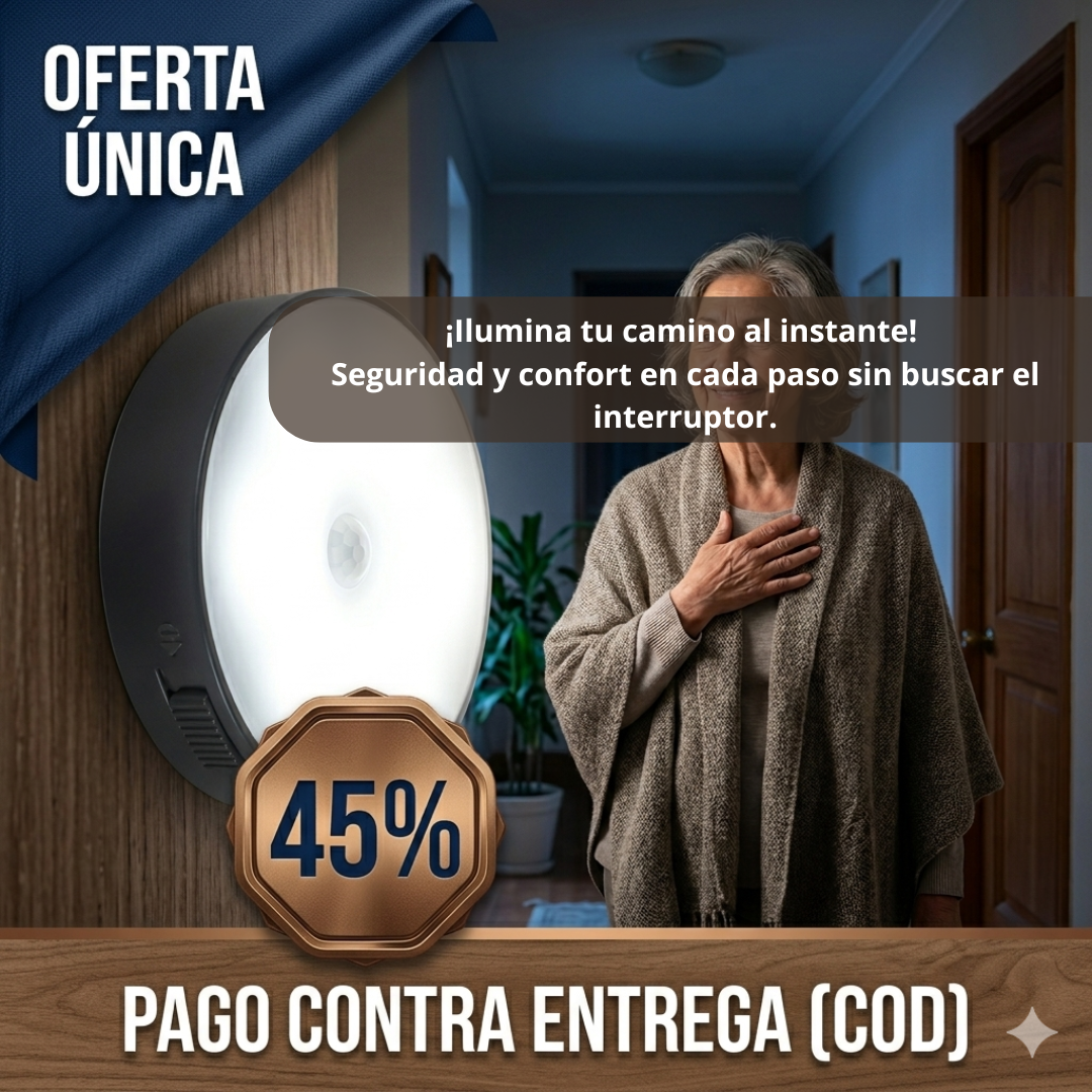 Luz LED con Sensor de Movimiento – Se enciende sola y cuida a los tuyos de noche
