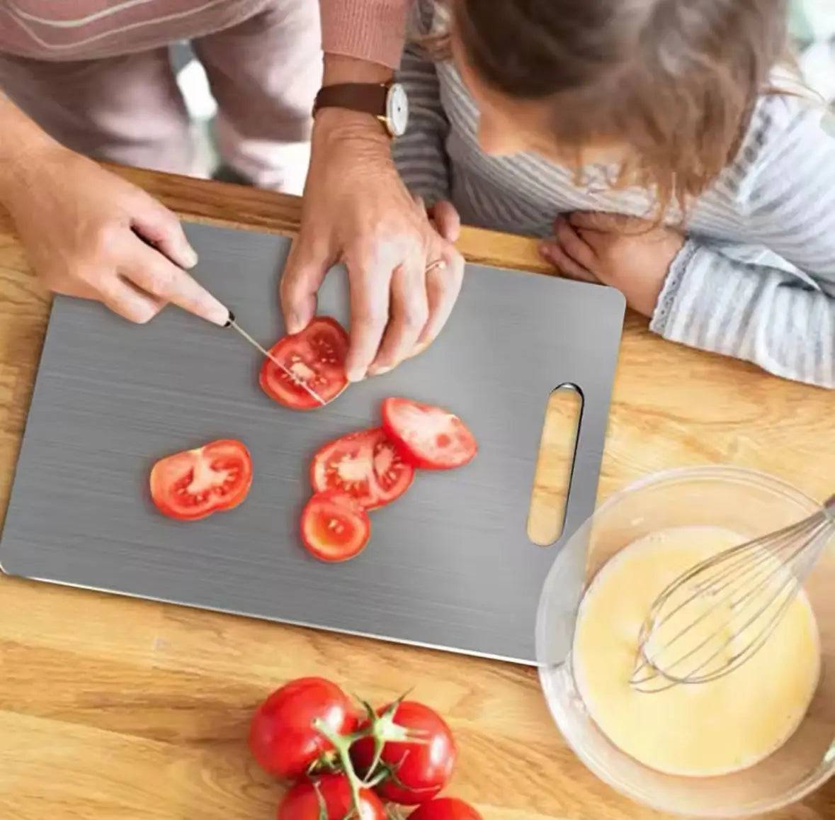 Tabla de Picar de Acero Inoxidable 2x1  – Higiene Total – Cocina Limpia y Segura Todos los Días