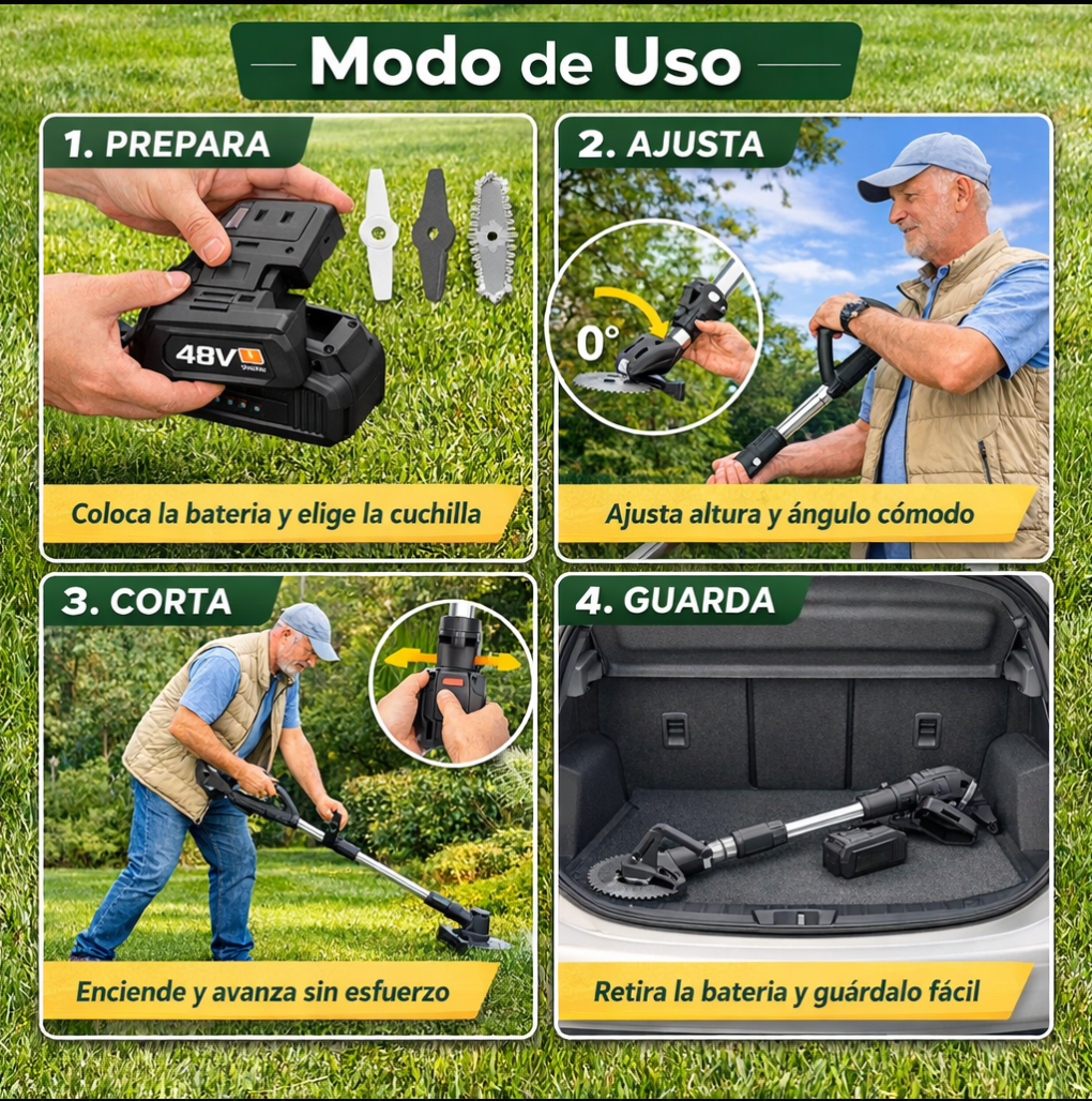 Cortadora de Césped Inalámbrica – Corte Fácil – Jardín Ordenado Sin Esfuerzo en Minutos