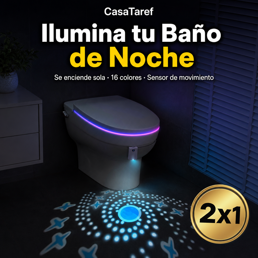 Luz LED para Inodoro 2x1 – Ilumina tu Baño de Noche Sin Deslumbrar