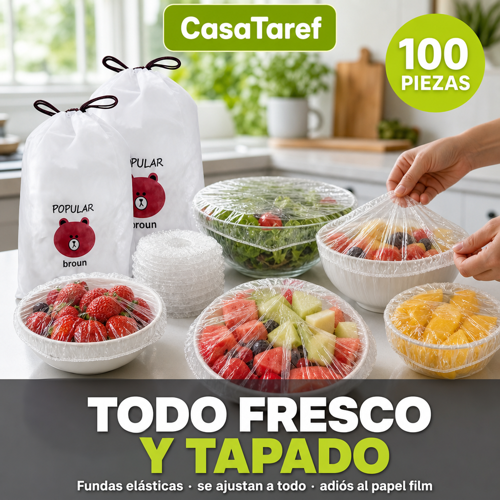 Fundas Elásticas para Alimentos – 100 Piezas – Todo Fresco y Tapado