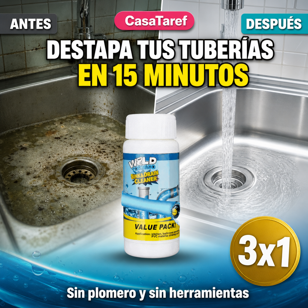 Wild Tornado 3x1 - Destapa tus tuberías en minutos sin plomero