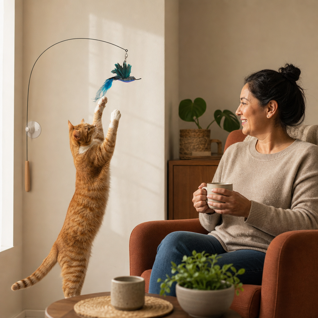 Varita Cazadora para Gatos - Juega Solo, Tú Descansas