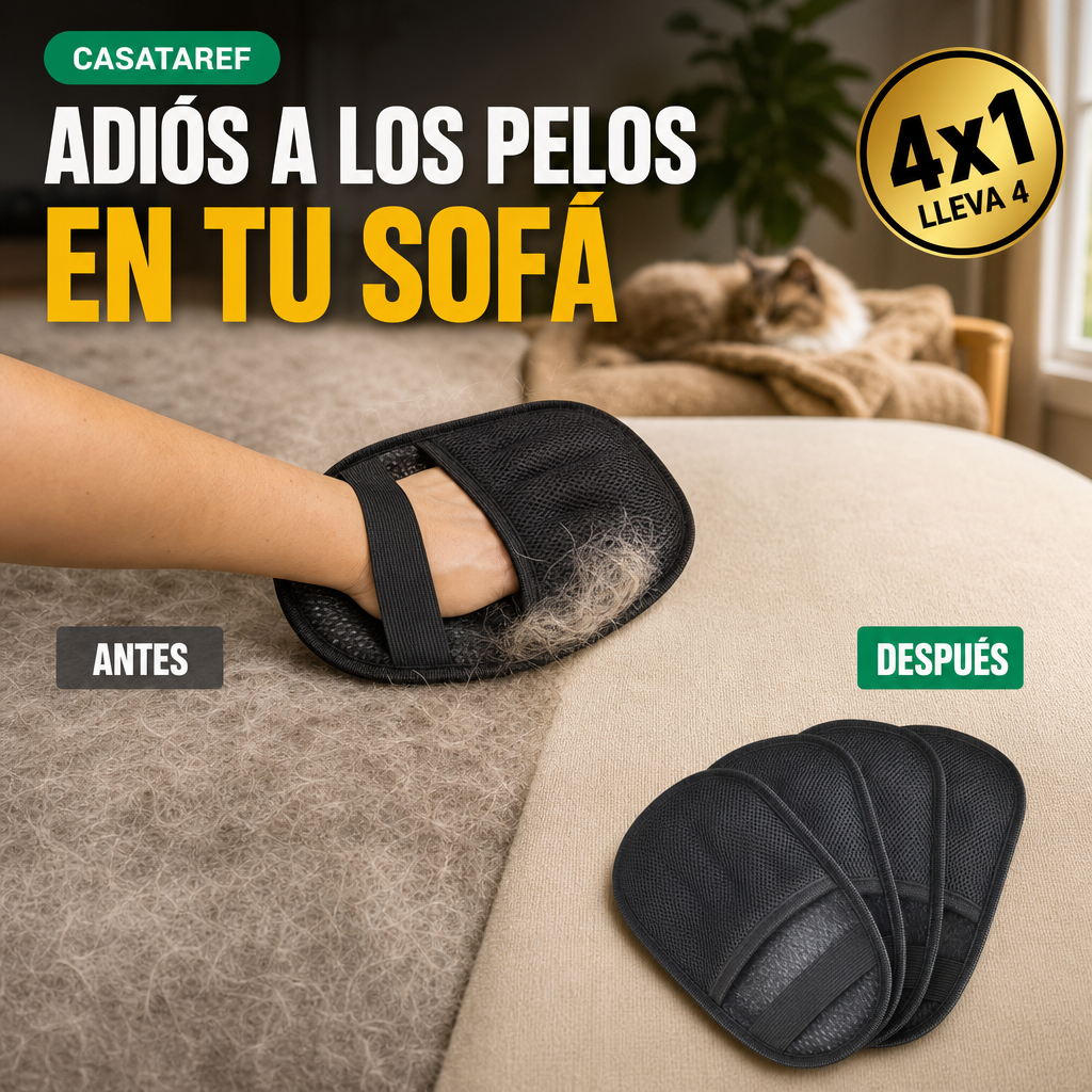 Guante Quita Pelos 4x1 - Tu Casa Libre de Pelos de Mascota