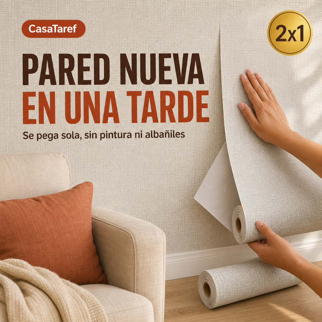 Tapiz Textura 3D CasaTaref - Pared Nueva en una Tarde, 2x1