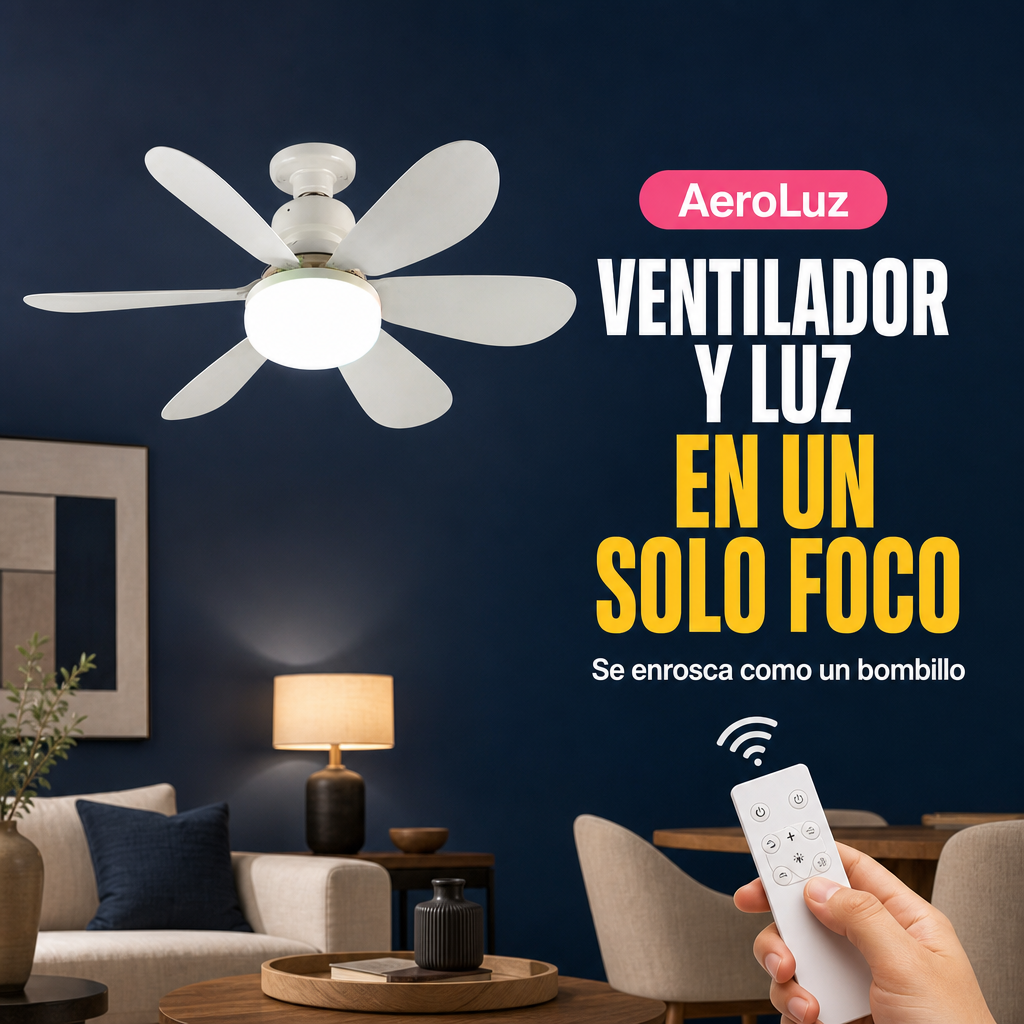 AeroLuz – Ventilador y Luz LED en un Solo Foco