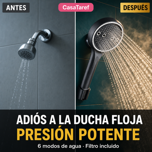 Cabezal de Ducha Presurizado - Más Presión y Agua Filtrada