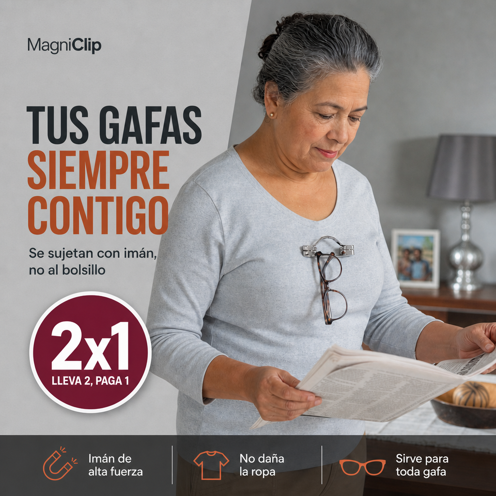 MagniClip 2x1 - Tus Gafas Siempre Contigo, Nunca en el Piso