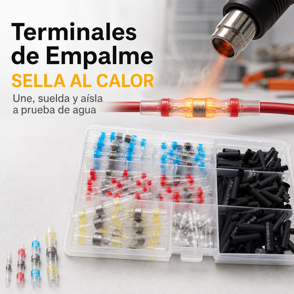 Terminales de Empalme 250pz - Une y Sella Cables al Calor