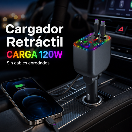 Cargador Retráctil T4 - Carga Rápida Sin Cables Sueltos