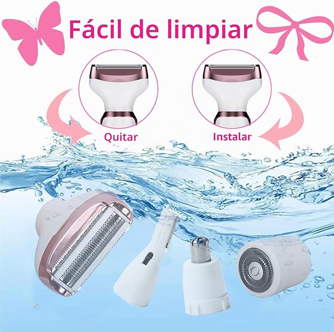 Depiladora Femenina 4 en 1 - Piel suave sin dolor ni irritación