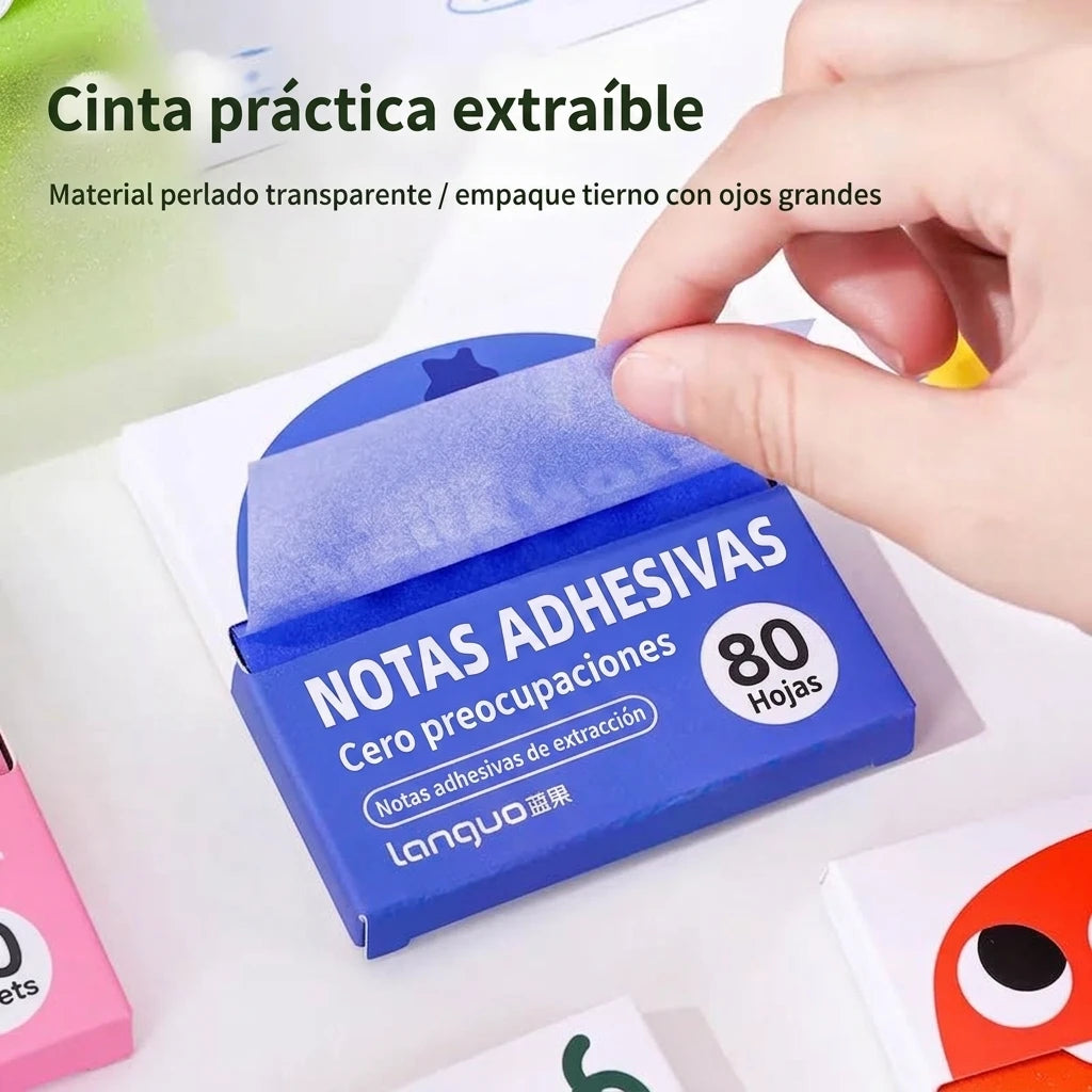 Notas Adhesivas Kawaii - 480 Hojas que No Tapan tu Texto