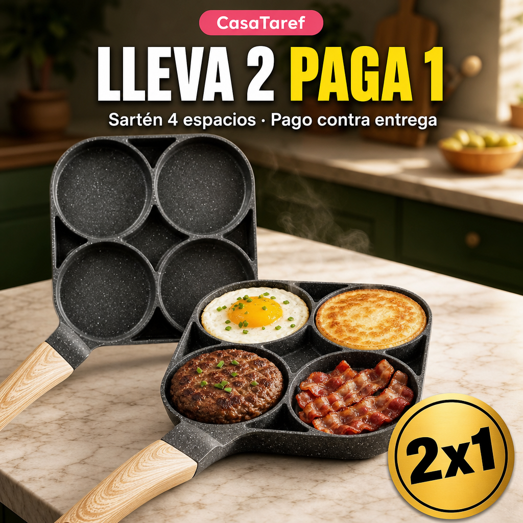Sartén 4 espacios 2x1 lleva 2 paga 1