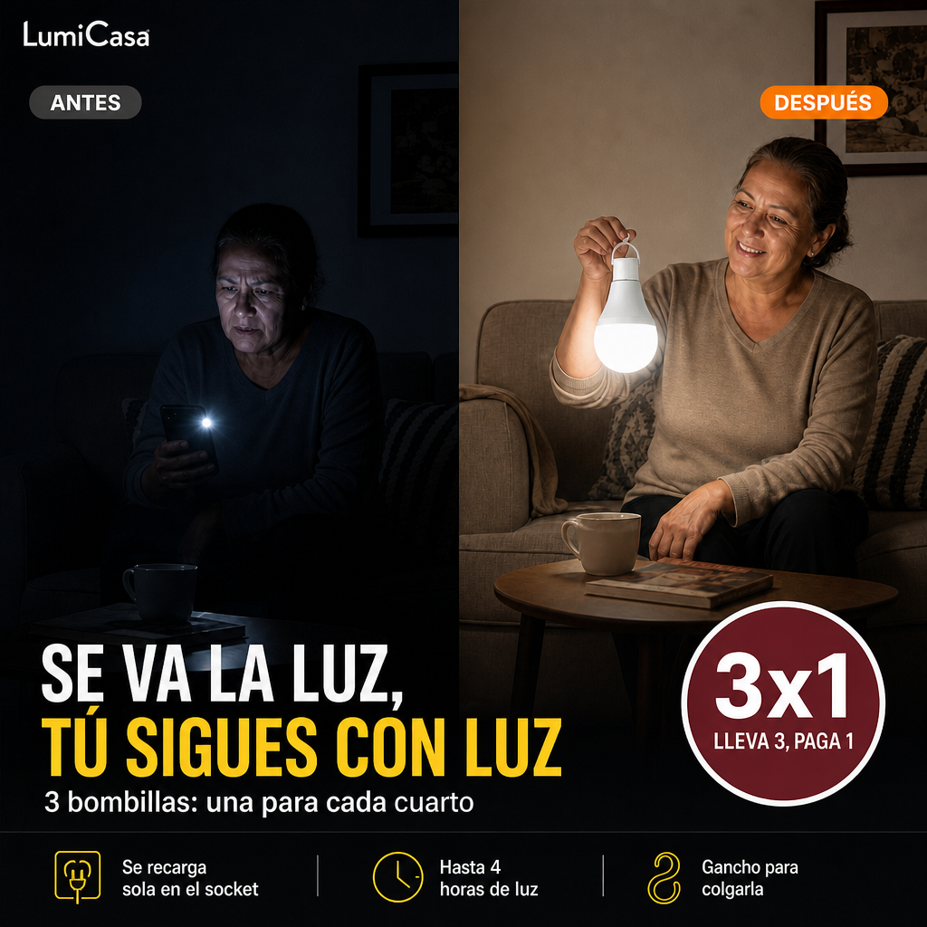 LumiCasa 3x1 - Luz en casa aunque se corte la energía