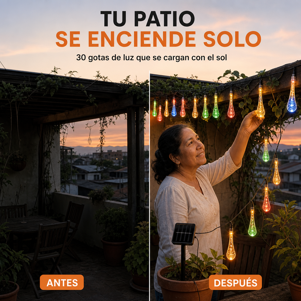 LumiGota - Luces Solares de Jardín que Encienden Solas