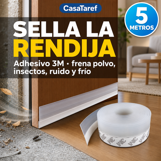 Burlete Autoadhesivo de Silicona – Sella Puertas y Ventanas – 5 Metros