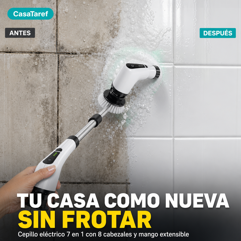 Cepillo Eléctrico 7 en 1 - Limpia Tu Casa Sin Frotar