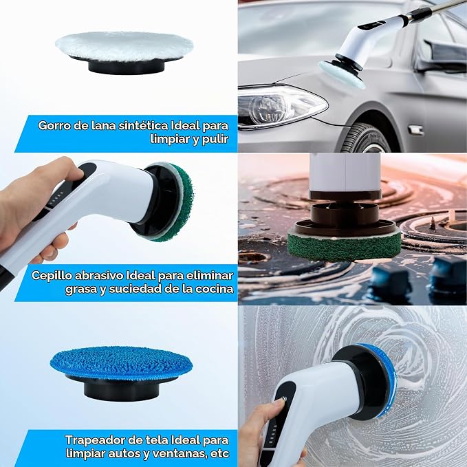 Cepillo Eléctrico 7 en 1 - Limpia Tu Casa Sin Frotar
