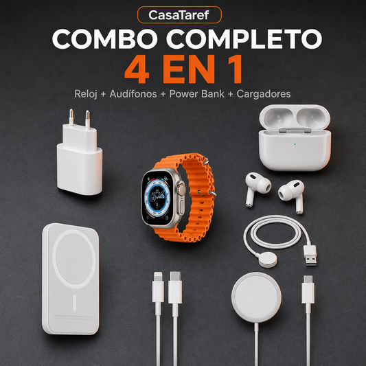 Combo Smartwatch X8 4 en 1 - Reloj, Audífonos y Power Bank
